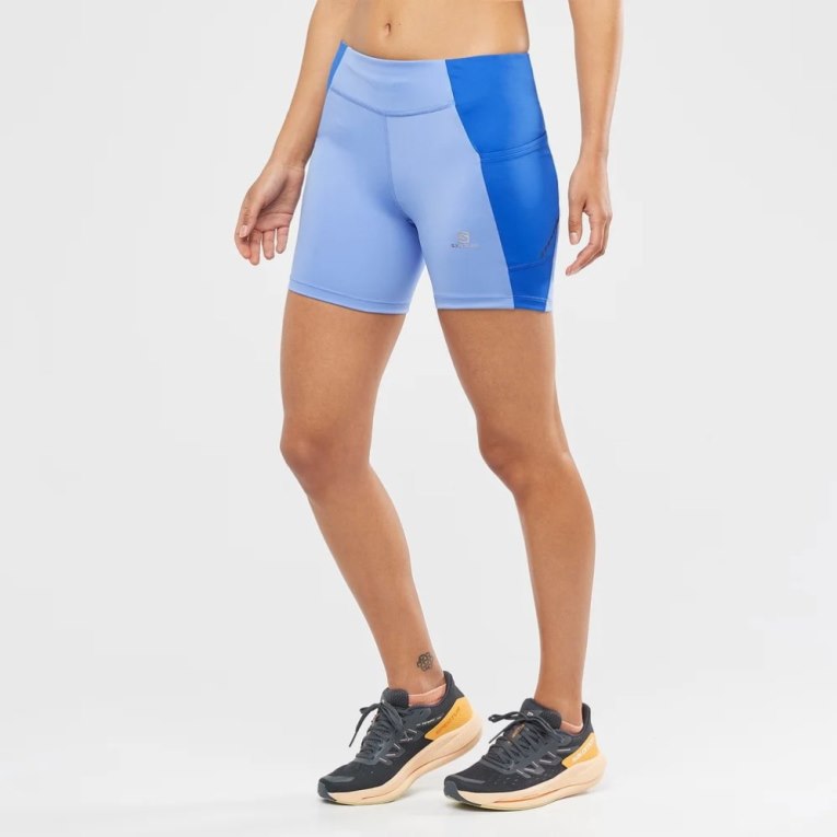 Salomon Cross Run 5\'\' Short Women\'s Running Tights Blue | CA 27L85